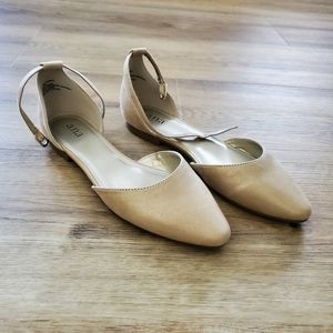 Ana d'orsay flats with ankle strap
